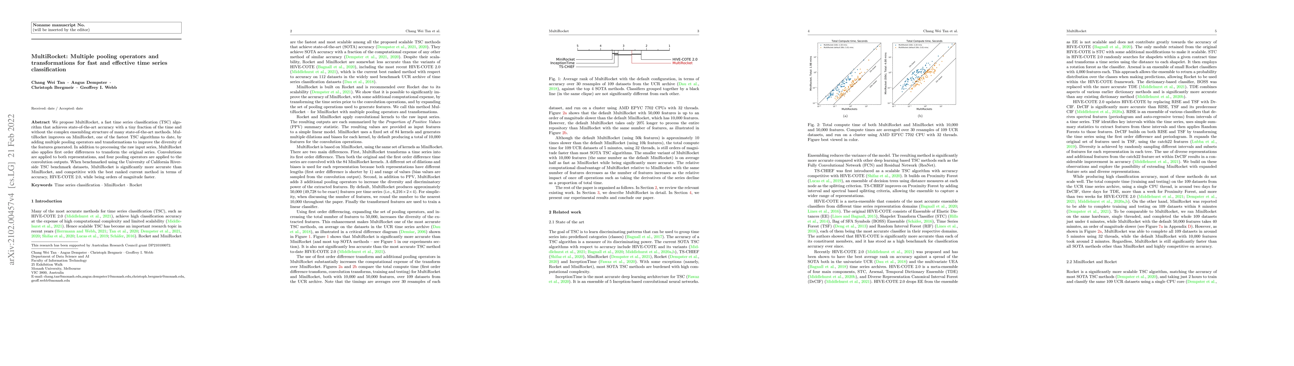 Thumbnail for MultiRocket: Multiple pooling operators and transformations for fast and
  effective time series classification