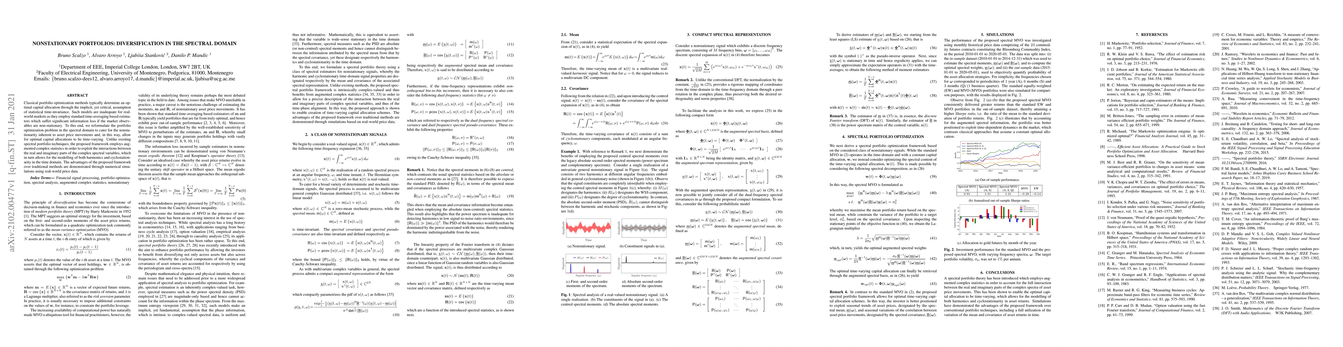 Thumbnail for Nonstationary Portfolios: Diversification in the Spectral Domain