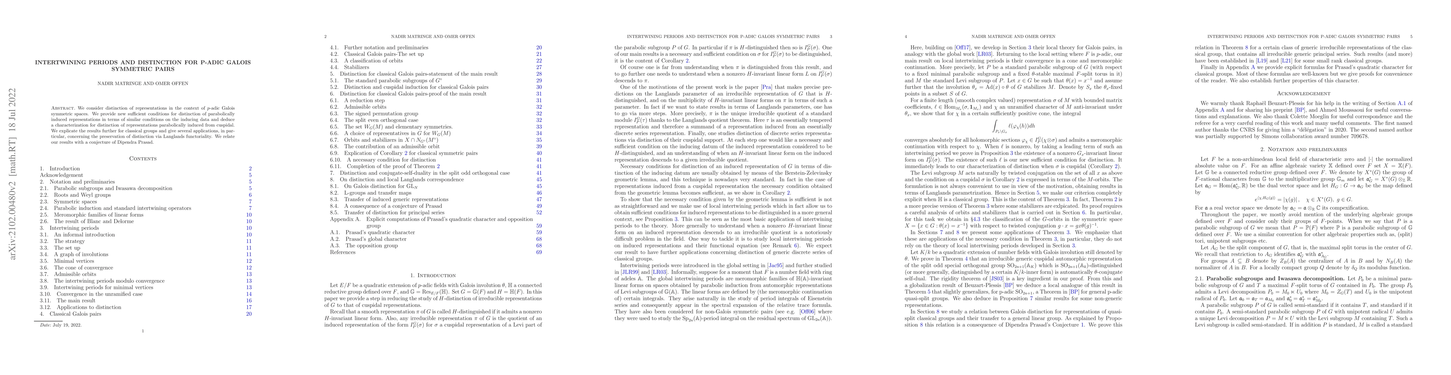 Thumbnail for Intertwining periods and distinction for p-adic Galois symmetric pairs
