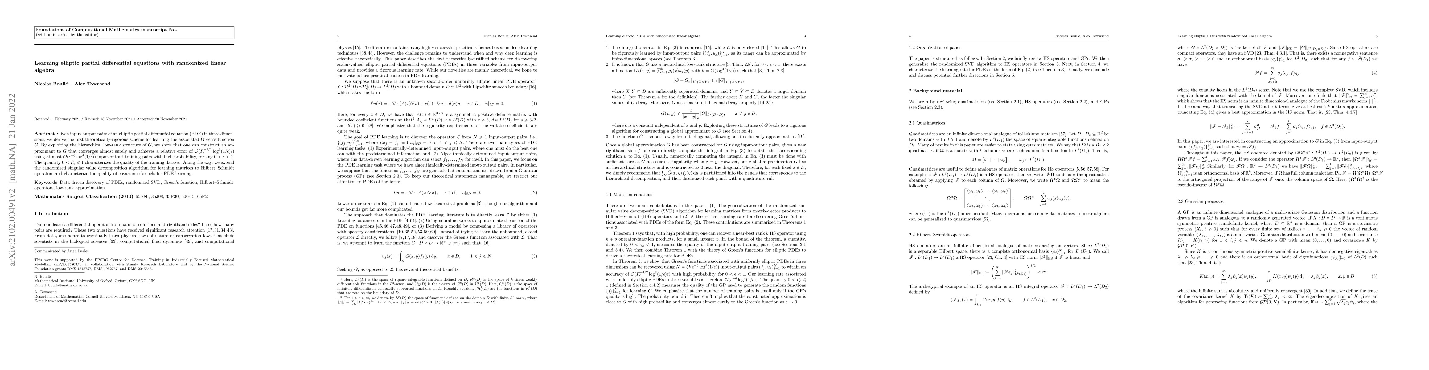 Thumbnail for Learning elliptic partial differential equations with randomized linear
  algebra