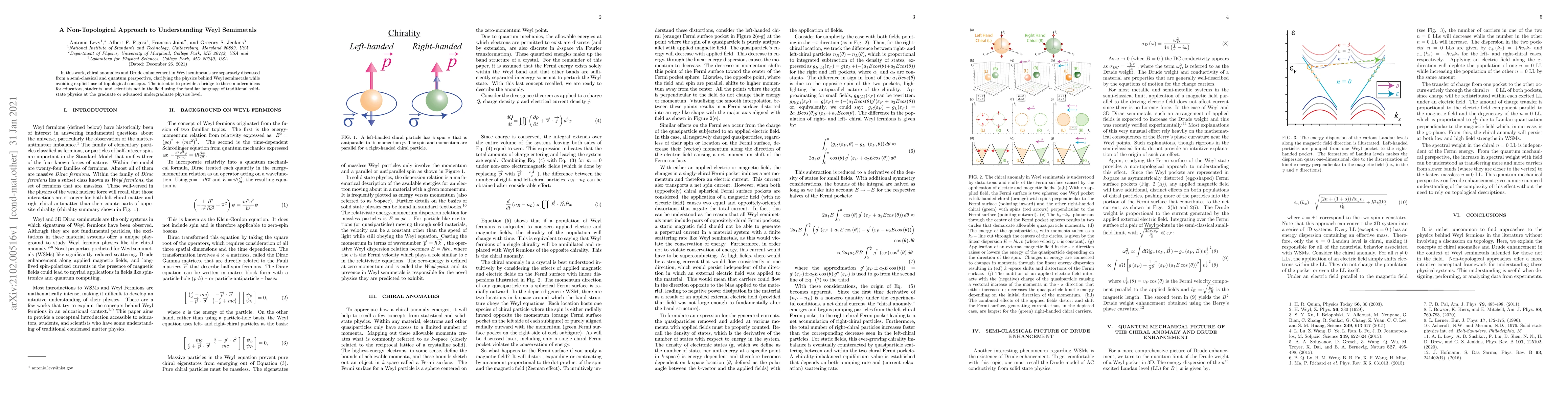 Thumbnail for A Non-Topological Approach to Understanding Weyl Semimetals