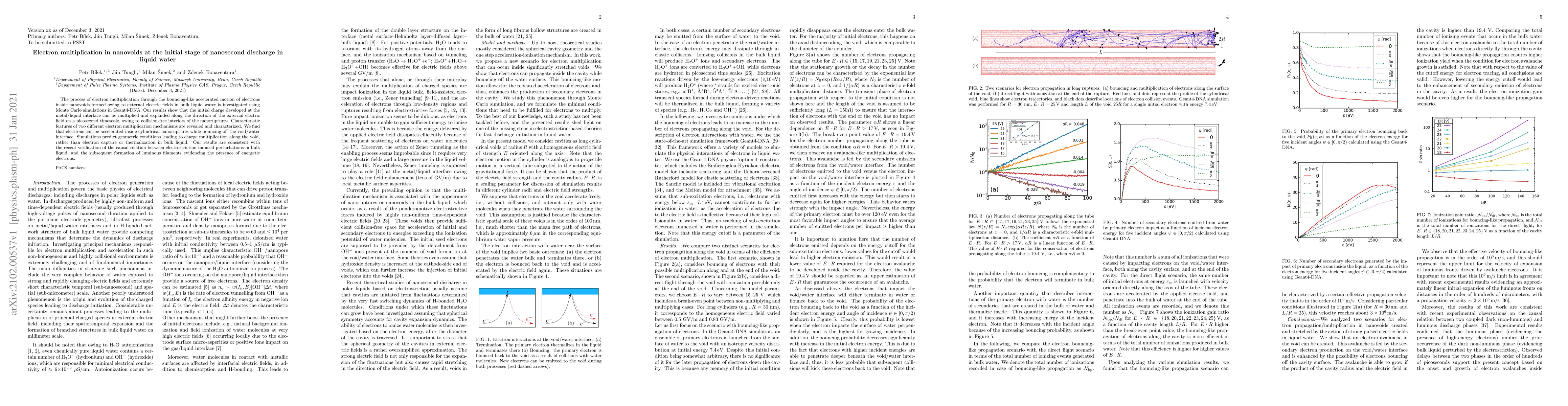 Thumbnail for Electron multiplication in nanovoids at the initial stage of nanosecond
  discharge in liquid water