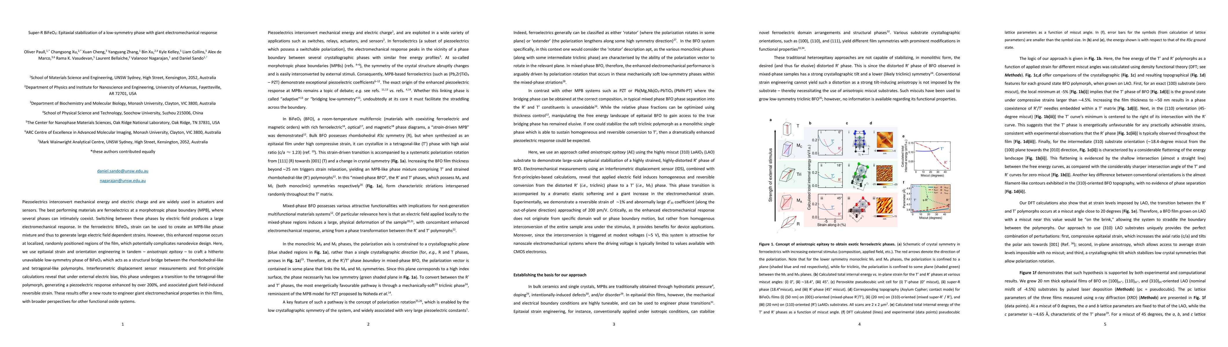Thumbnail for Super-R BiFeO$_3$: Epitaxial stabilization of a low-symmetry phase with
  giant electromechanical response