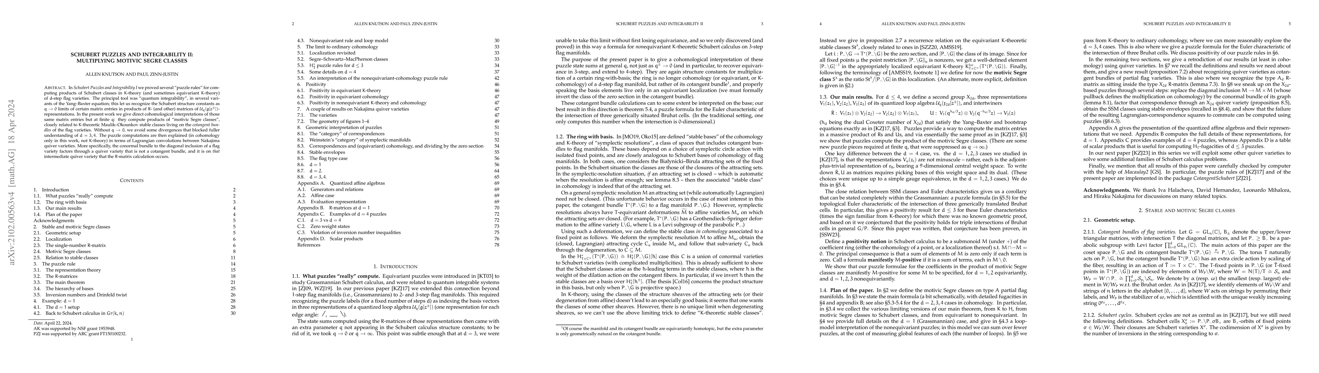 Thumbnail for Schubert puzzles and integrability II: multiplying motivic Segre classes