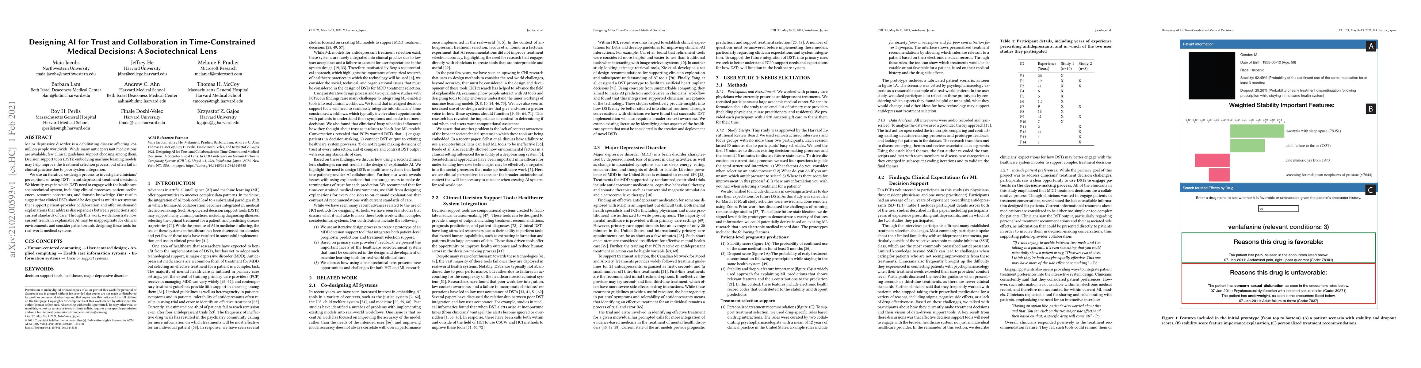 Thumbnail for Designing AI for Trust and Collaboration in Time-Constrained Medical
  Decisions: A Sociotechnical Lens