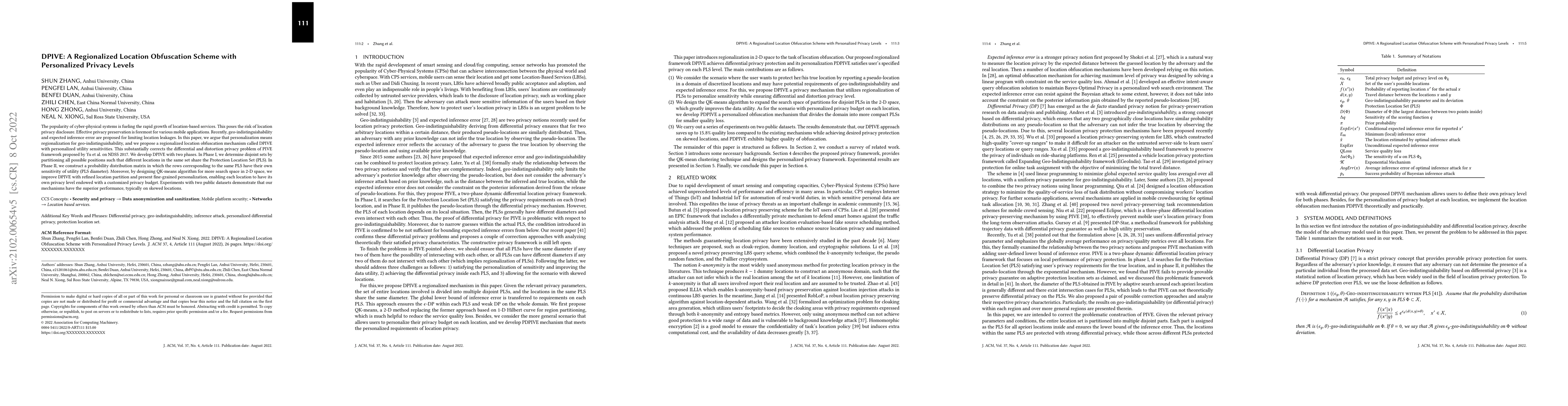 Thumbnail for DPIVE: A Regionalized Location Obfuscation Scheme with Personalized
  Privacy Levels