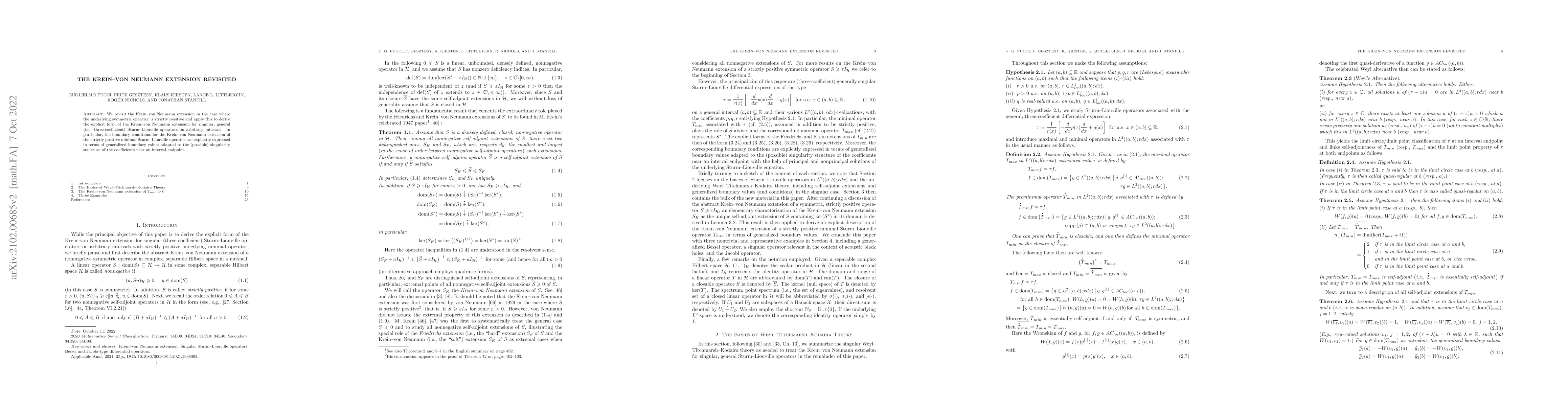 Thumbnail for The Krein-von Neumann extension revisited