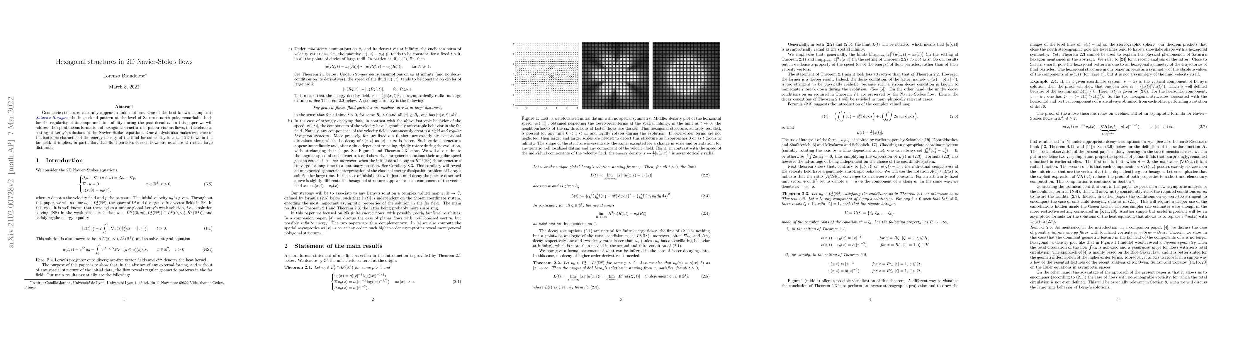 Thumbnail for Hexagonal structures in 2D Navier-Stokes flows