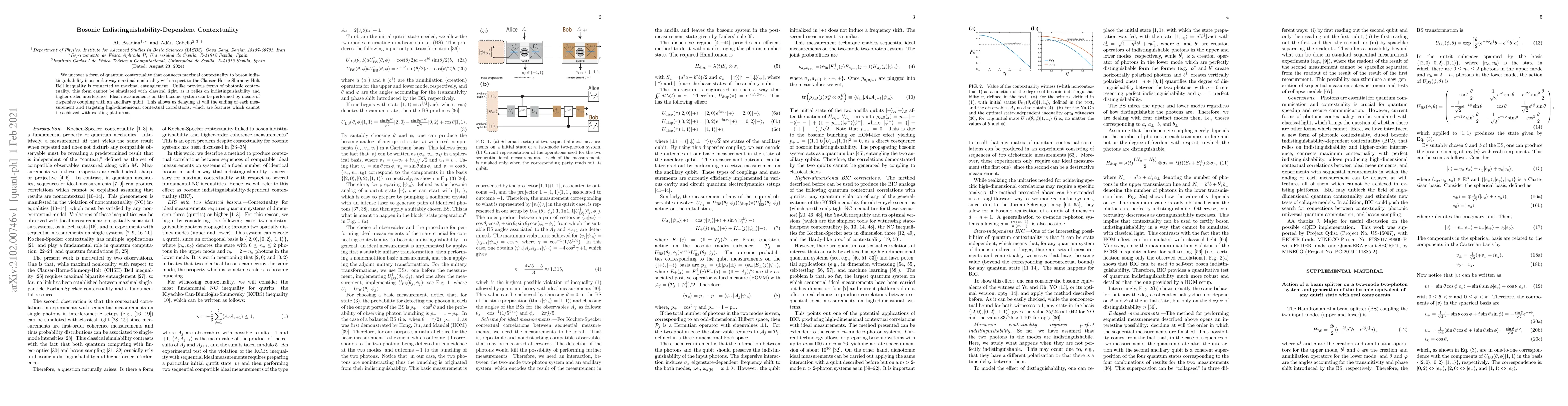 Thumbnail for Bosonic Indistinguishability-Dependent Contextuality