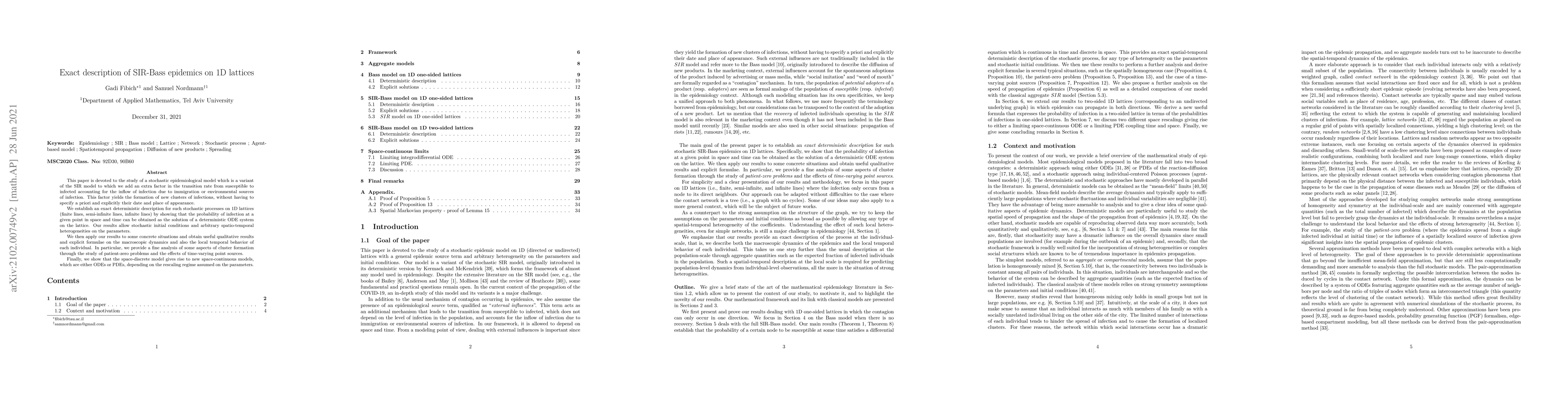 Thumbnail for Exact description of SIR-Bass epidemics on 1D lattices