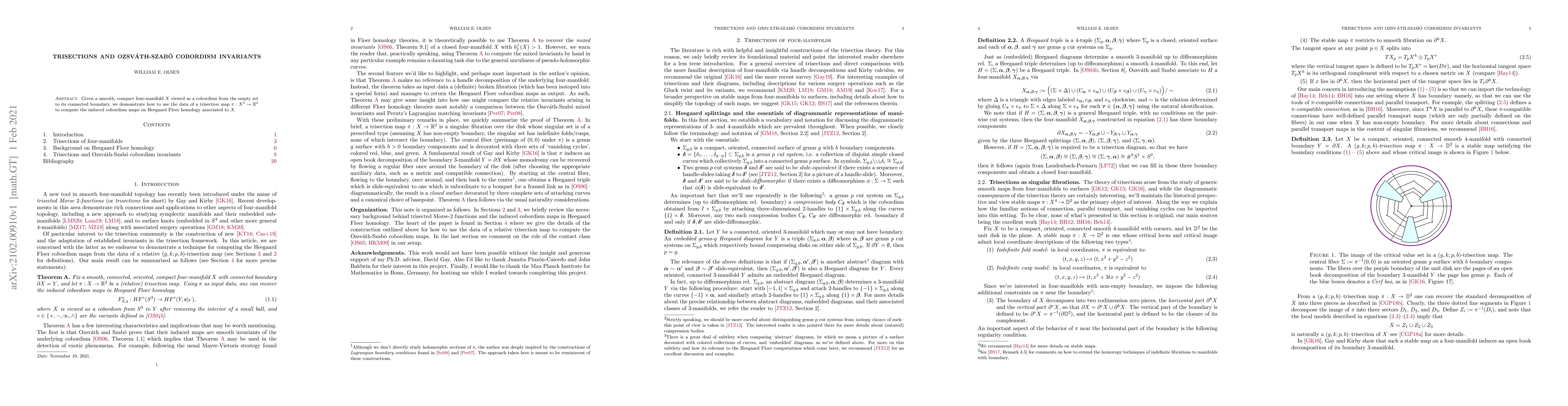 Thumbnail for Trisections and Ozsvath-Szabo cobordism invariants