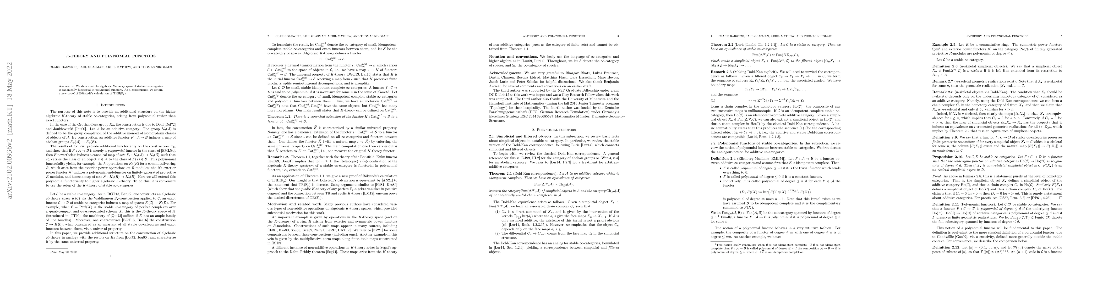 Thumbnail for K-theory and polynomial functors