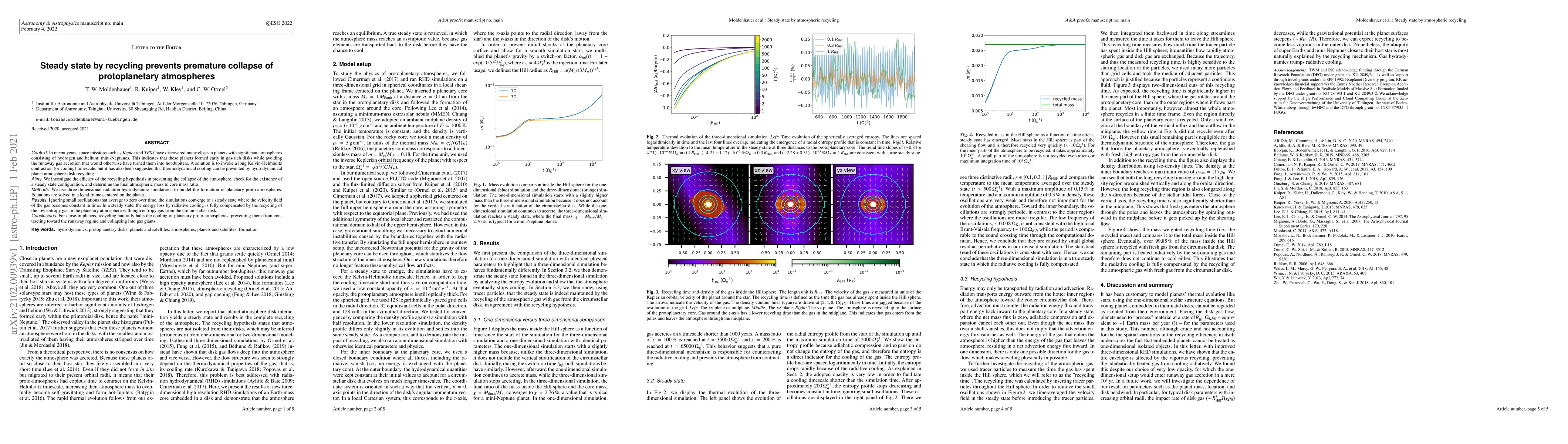 Thumbnail for Steady State by Recycling prevents Premature Collapse of Protoplanetary
  Atmospheres