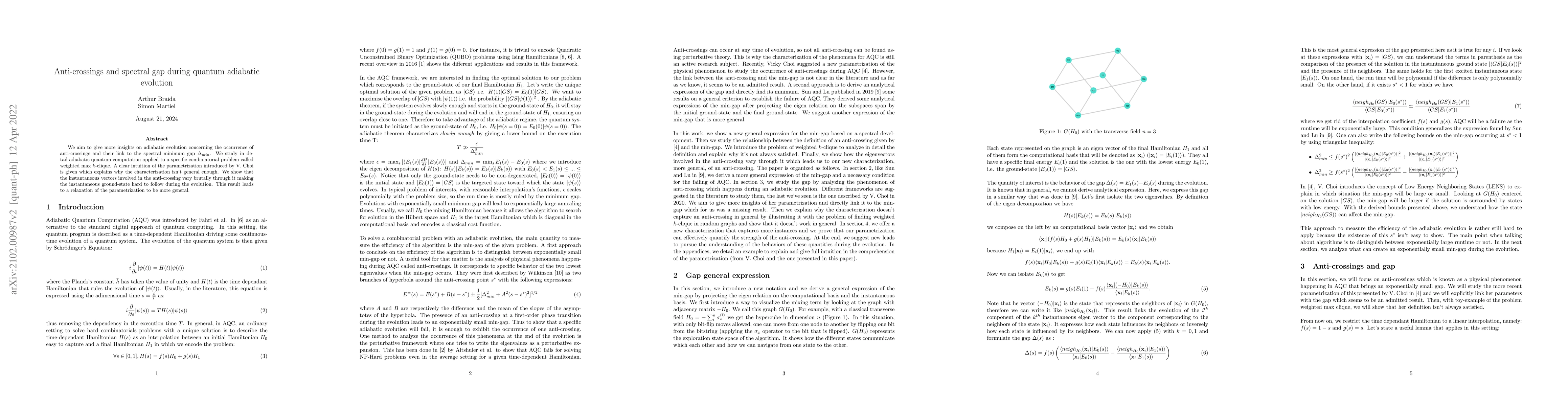 Thumbnail for Anti-crossings and spectral gap during quantum adiabatic evolution