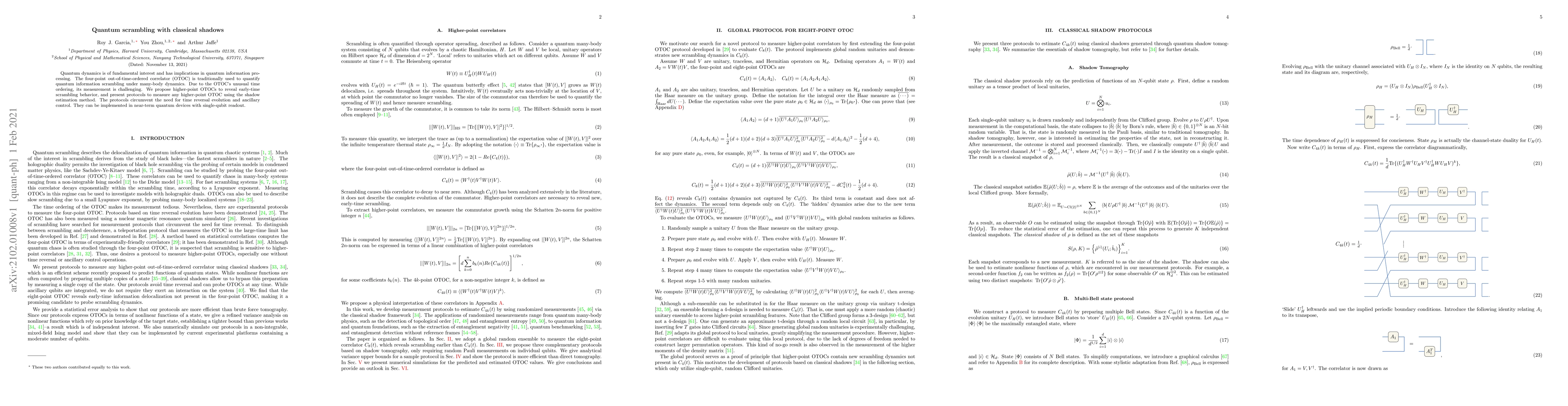 Thumbnail for Quantum scrambling with classical shadows