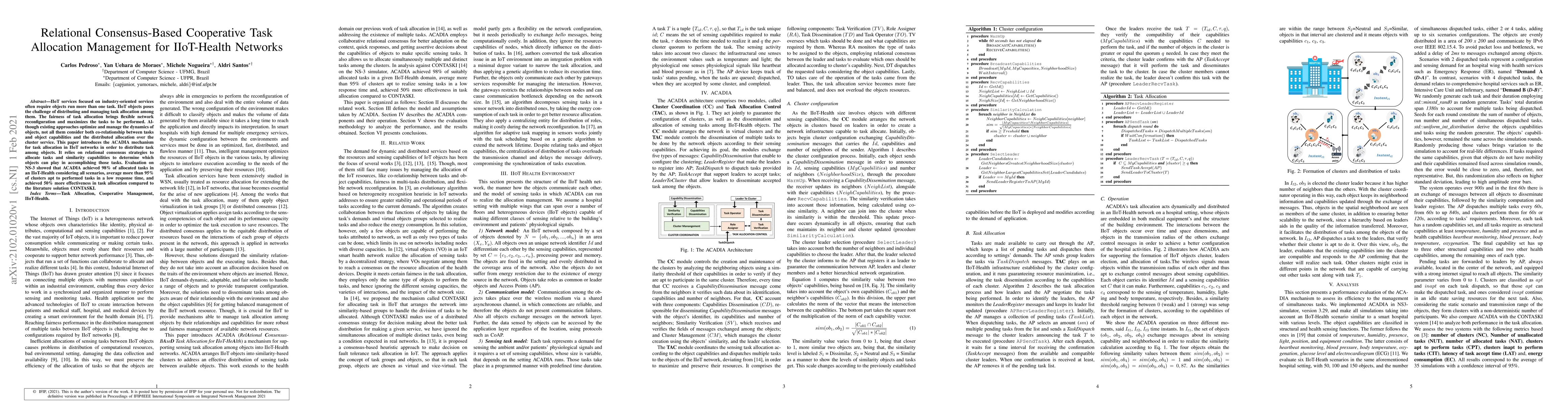 Thumbnail for Relational Consensus-Based Cooperative Task Allocation Management for
  IIoT-Health Networks