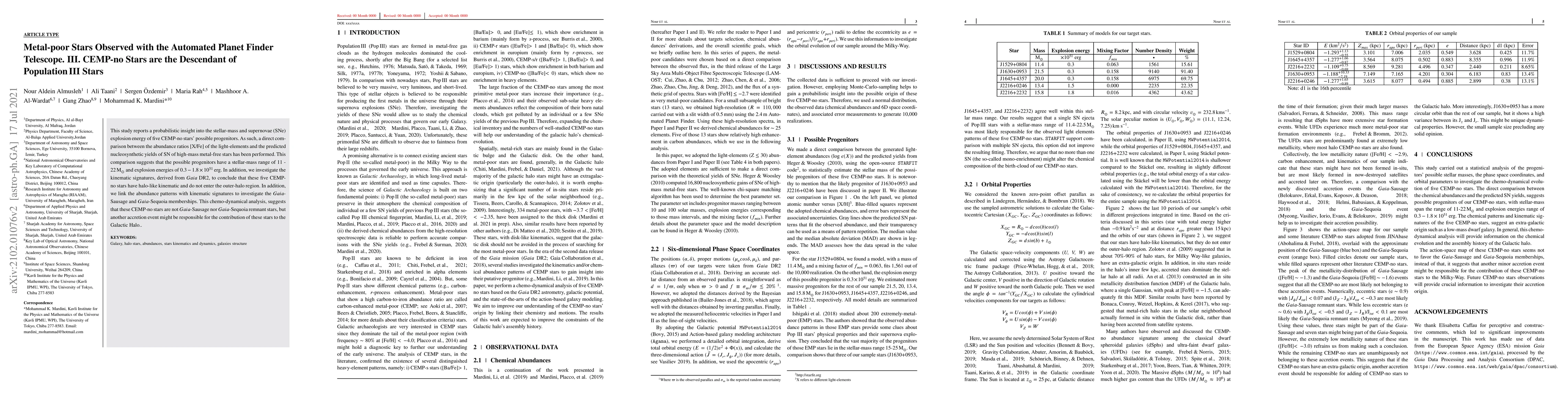 Thumbnail for Metal-poor Stars Observed with the Automated Planet Finder Telescope.
  III. CEMP-no Stars are the Descendant of Population III Stars