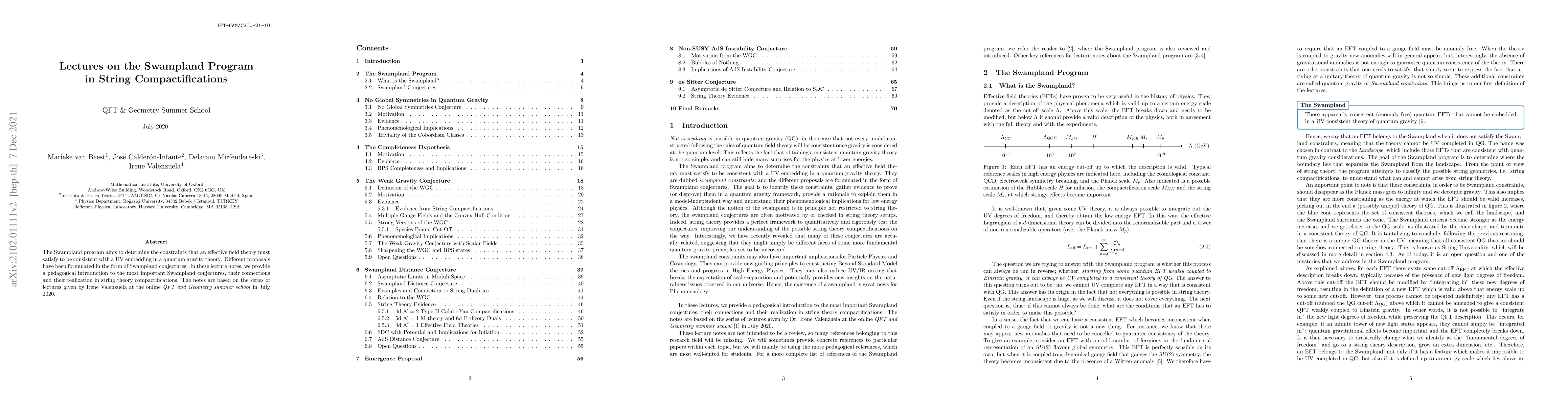Thumbnail for Lectures on the Swampland Program in String Compactifications