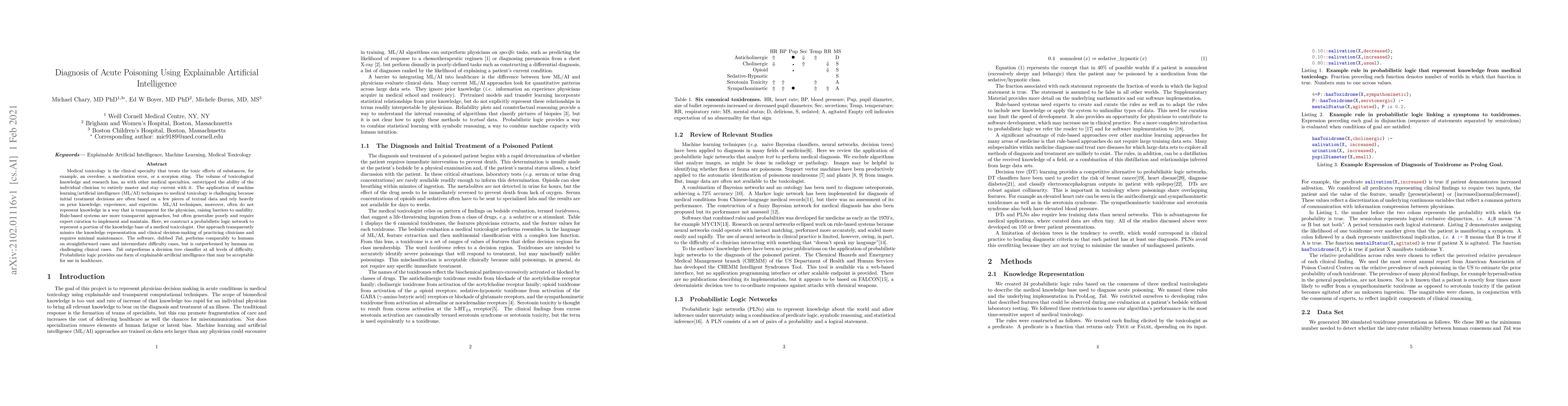 Thumbnail for Diagnosis of Acute Poisoning Using Explainable Artificial Intelligence