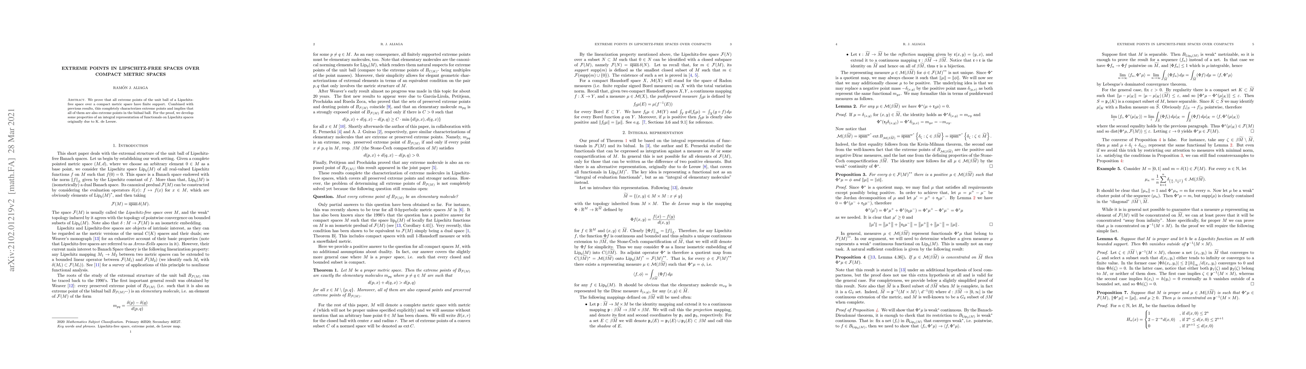 Thumbnail for Extreme points in Lipschitz-free spaces over compact metric spaces
