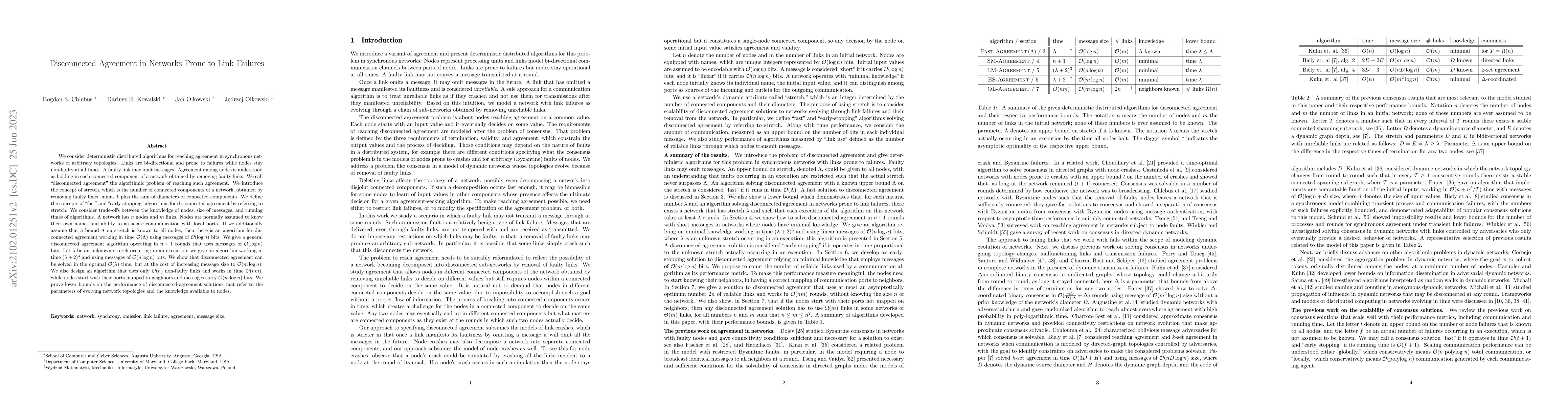 Thumbnail for Disconnected Agreement in Networks Prone to Link Failures