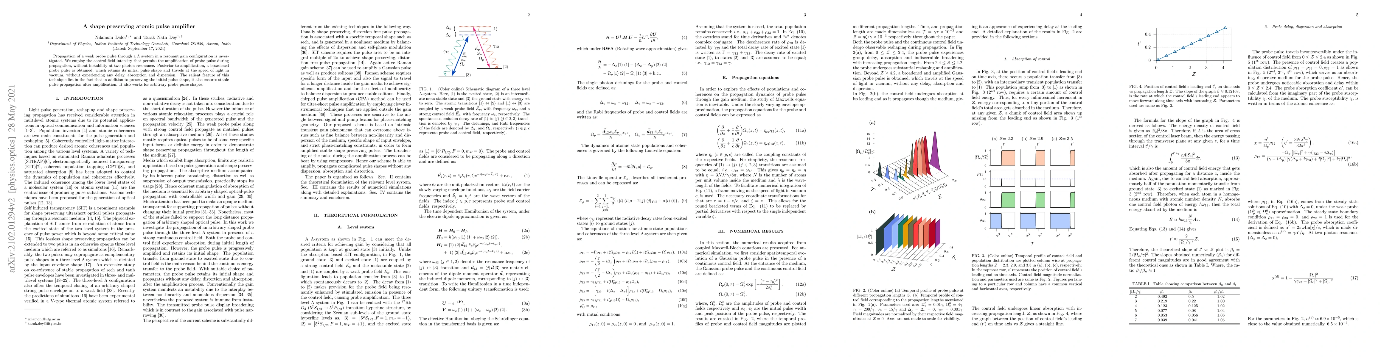 Thumbnail for Shape preserving atomic pulse amplifier