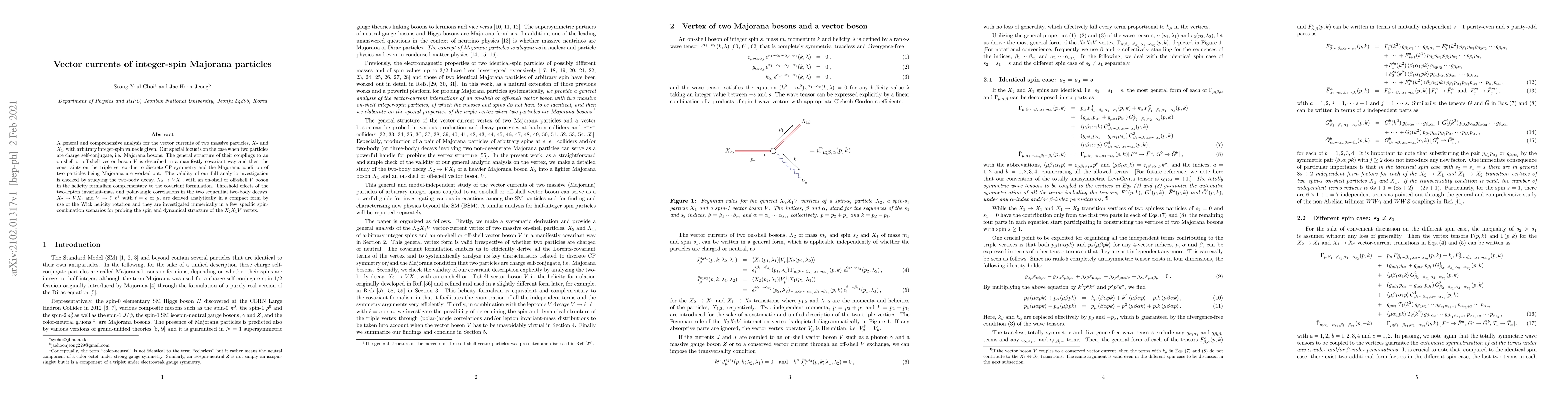 Thumbnail for Vector currents of integer-spin Majorana particles