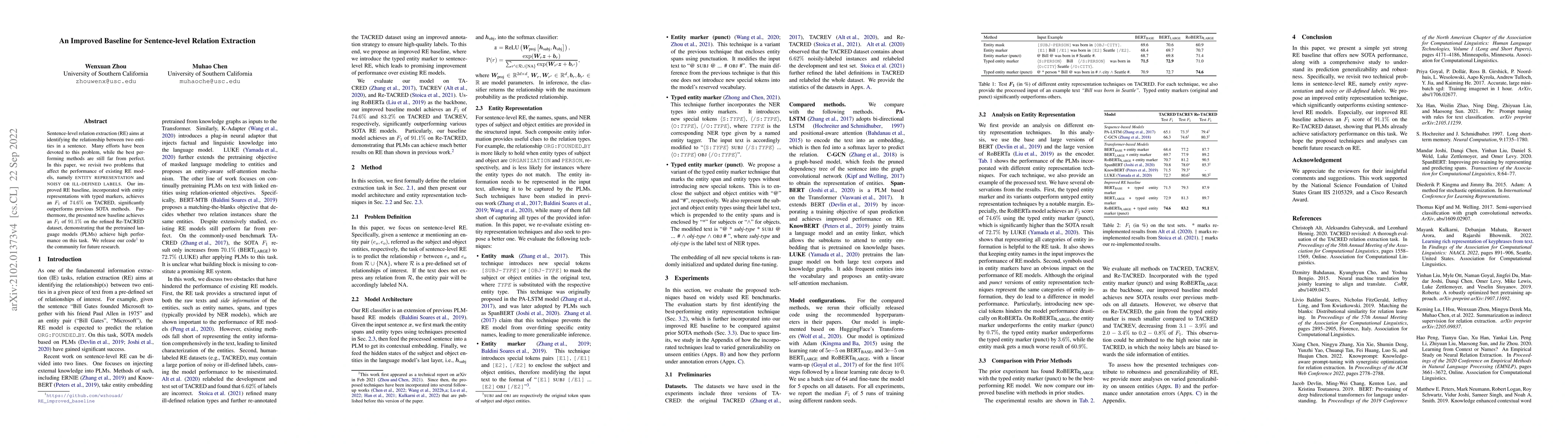 Thumbnail for An Improved Baseline for Sentence-level Relation Extraction