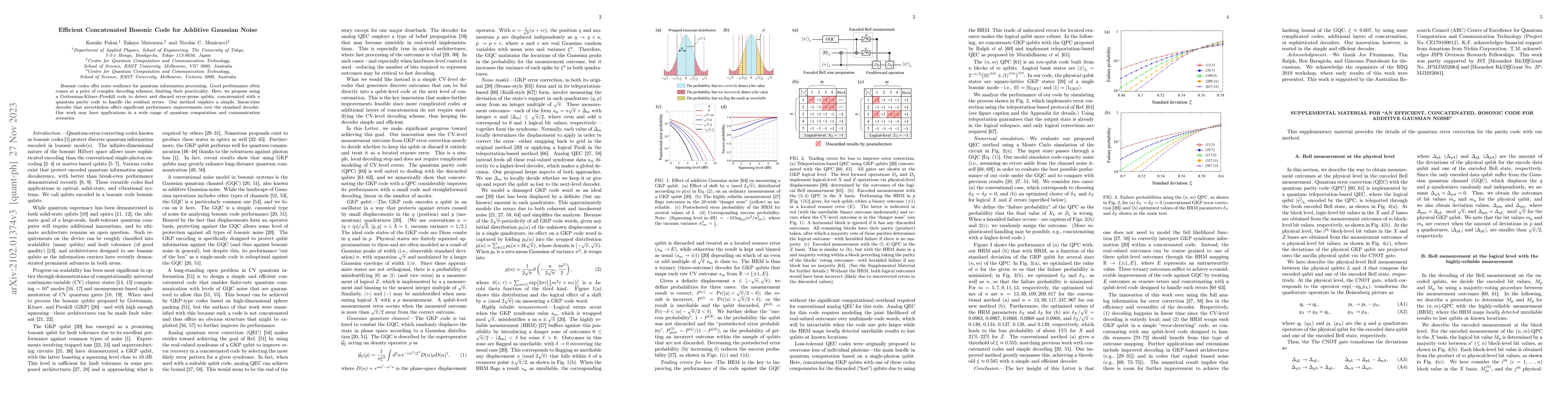 Thumbnail for Efficient Concatenated Bosonic Code for Additive Gaussian Noise