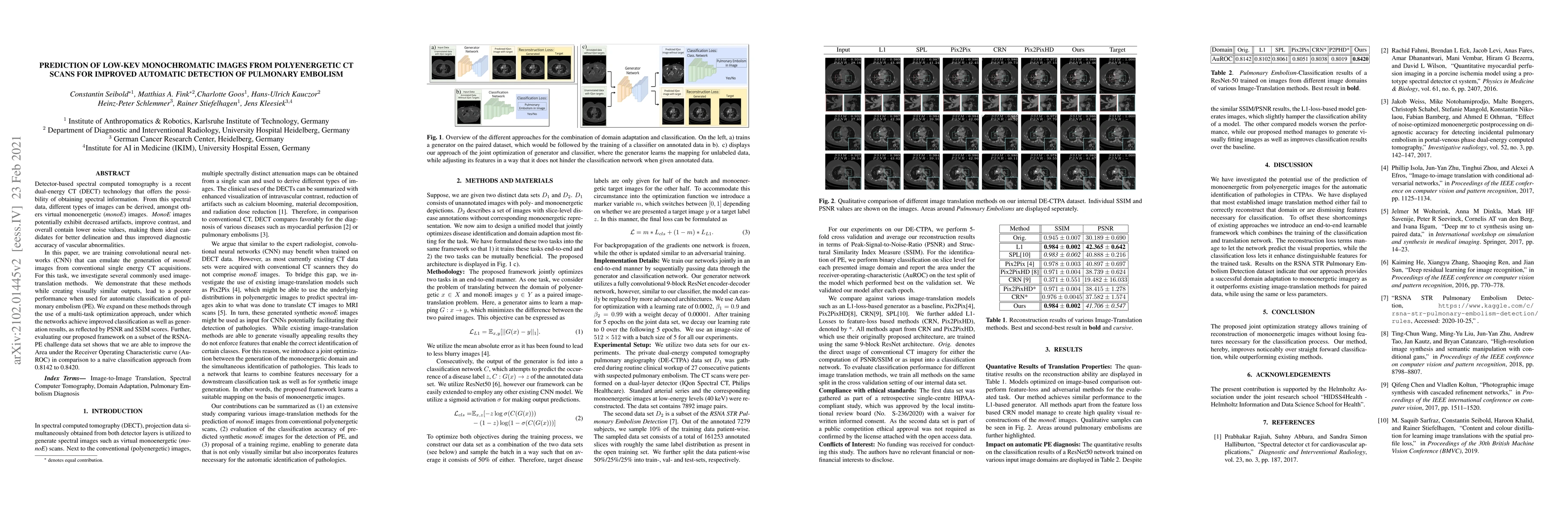 Thumbnail for Prediction of low-keV monochromatic images from polyenergetic CT scans
  for improved automatic detection of pulmonary embolism