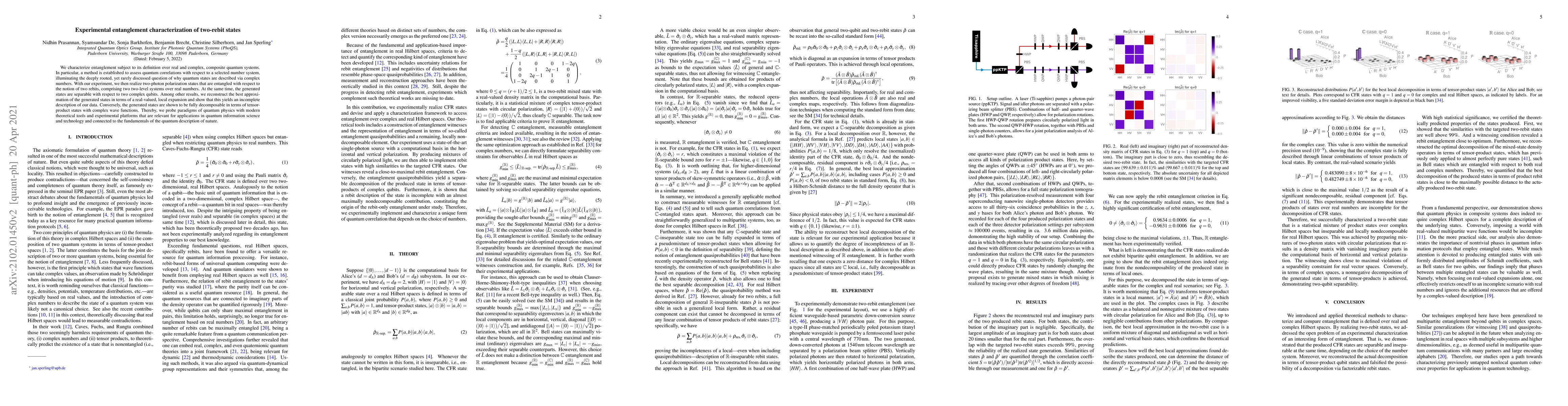 Thumbnail for Experimental entanglement characterization of two-rebit states