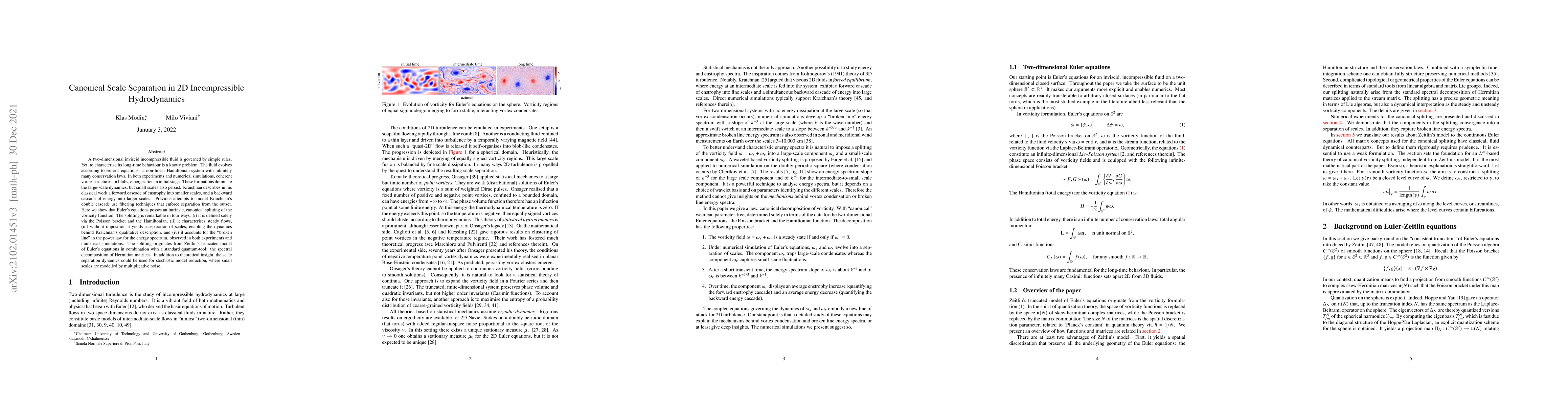 Thumbnail for Canonical scale separation in two-dimensional incompressible
  hydrodynamics