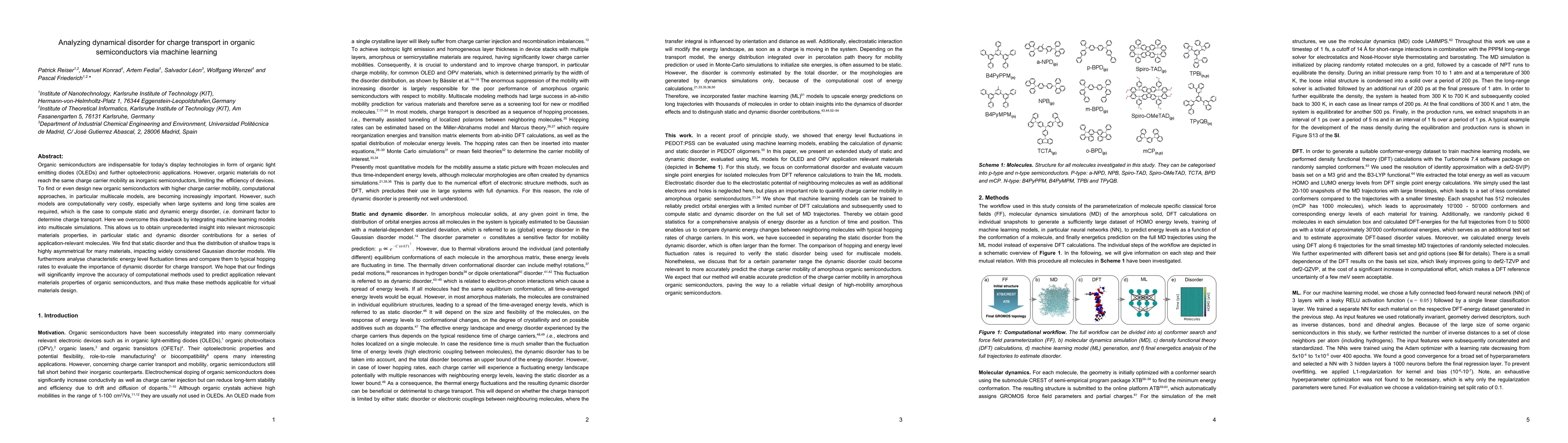 Thumbnail for Analyzing dynamical disorder for charge transport in organic
  semiconductors via machine learning