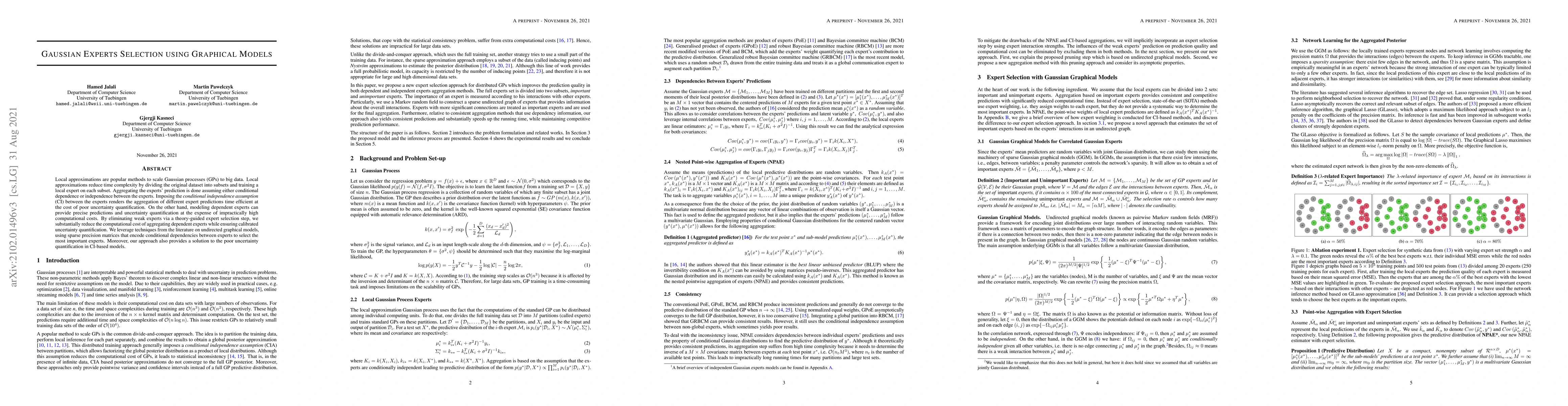 Thumbnail for Gaussian Experts Selection using Graphical Models