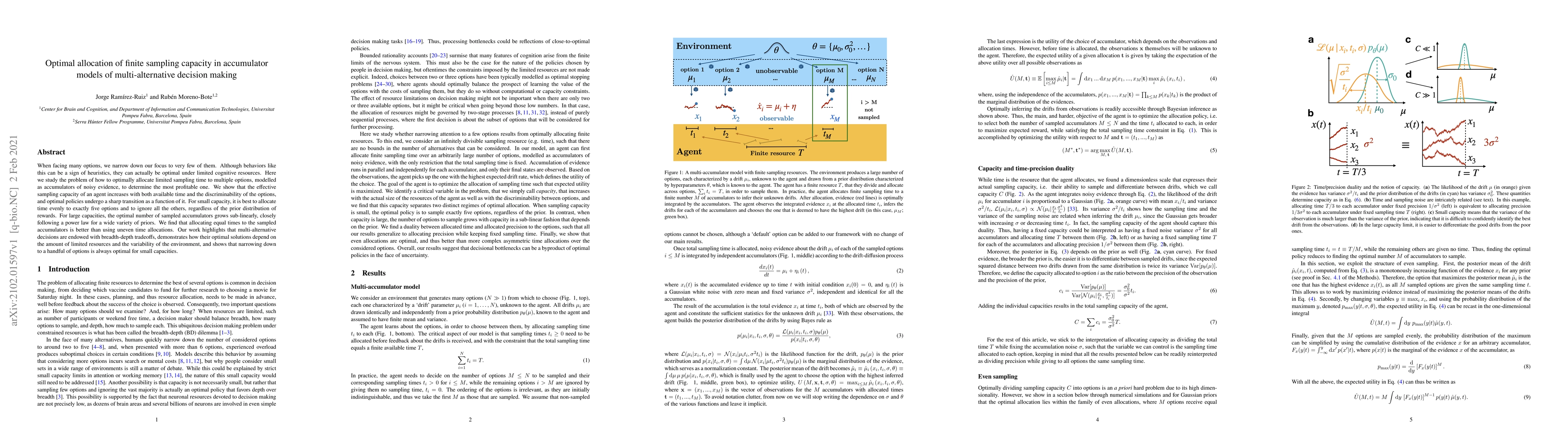 Thumbnail for Optimal allocation of finite sampling capacity in accumulator models of
  multi-alternative decision making