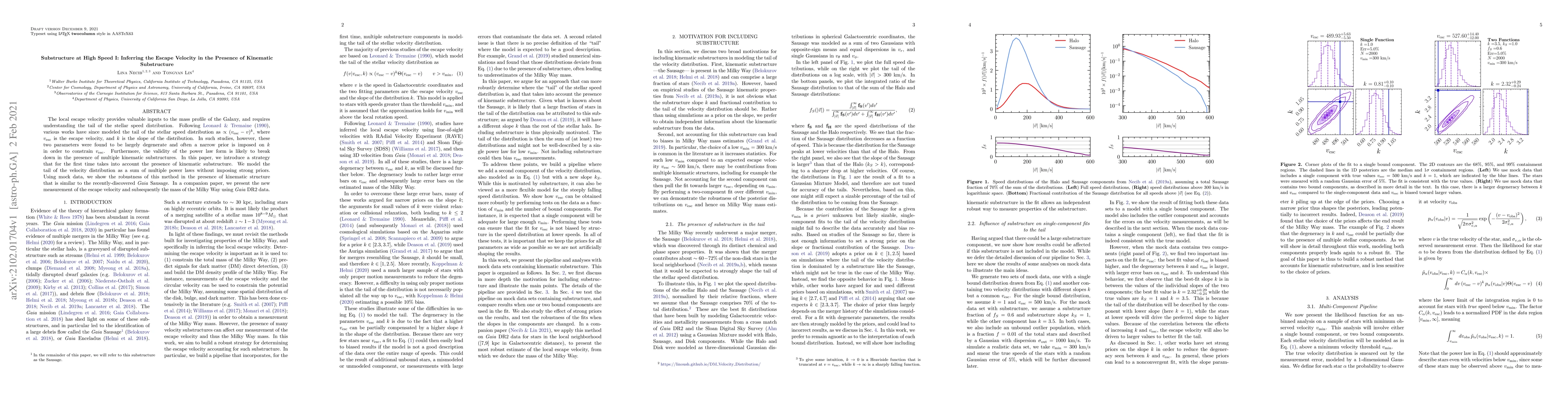Thumbnail for Substructure at High Speed I: Inferring the Escape Velocity in the
  Presence of Kinematic Substructure