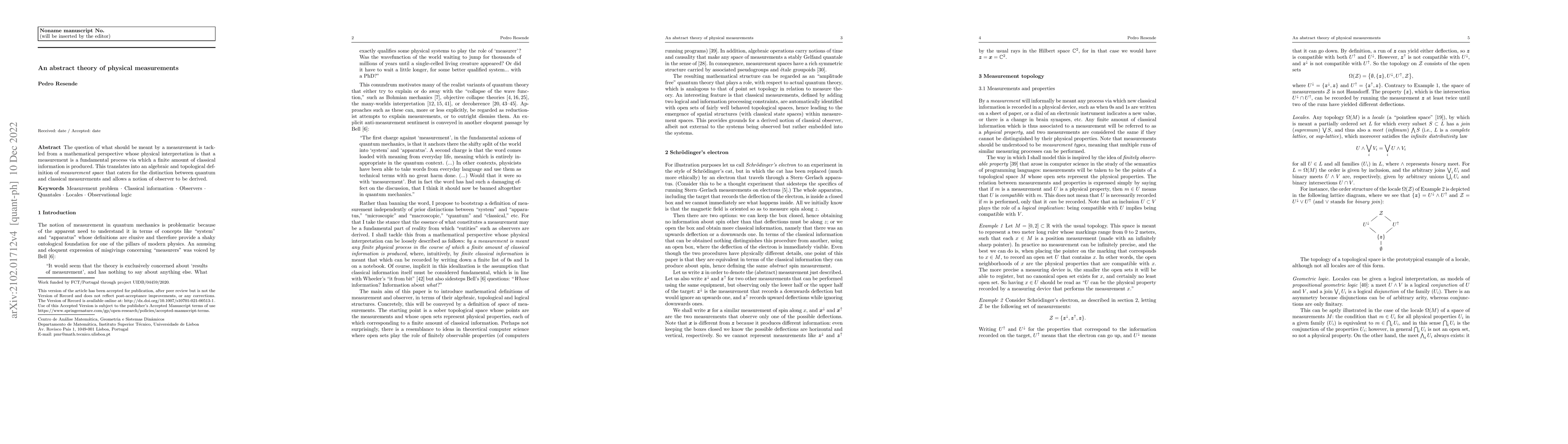 Thumbnail for An abstract theory of physical measurements