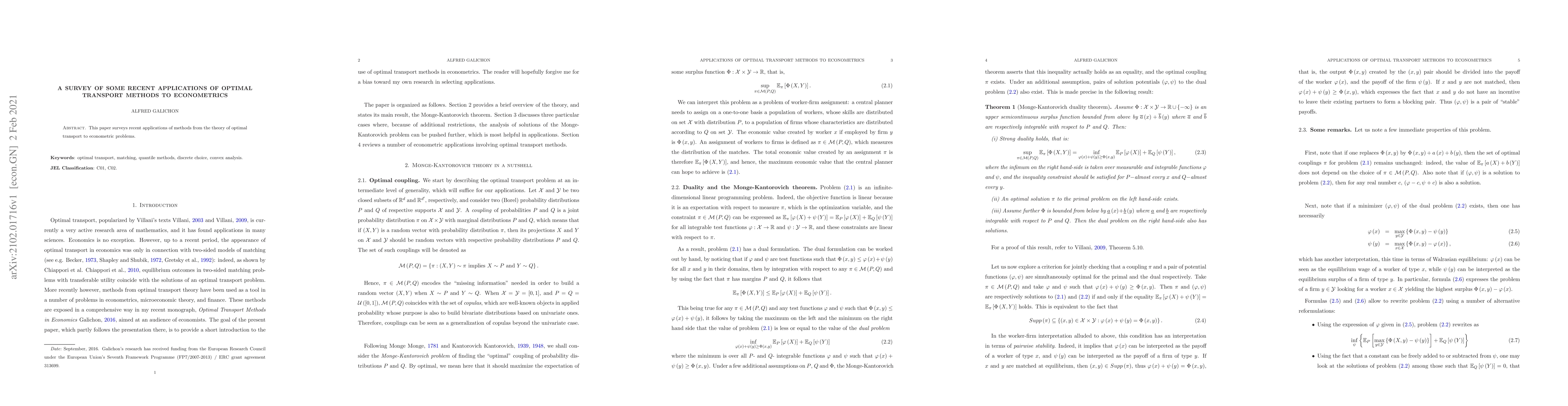 Thumbnail for A survey of some recent applications of optimal transport methods to
  econometrics