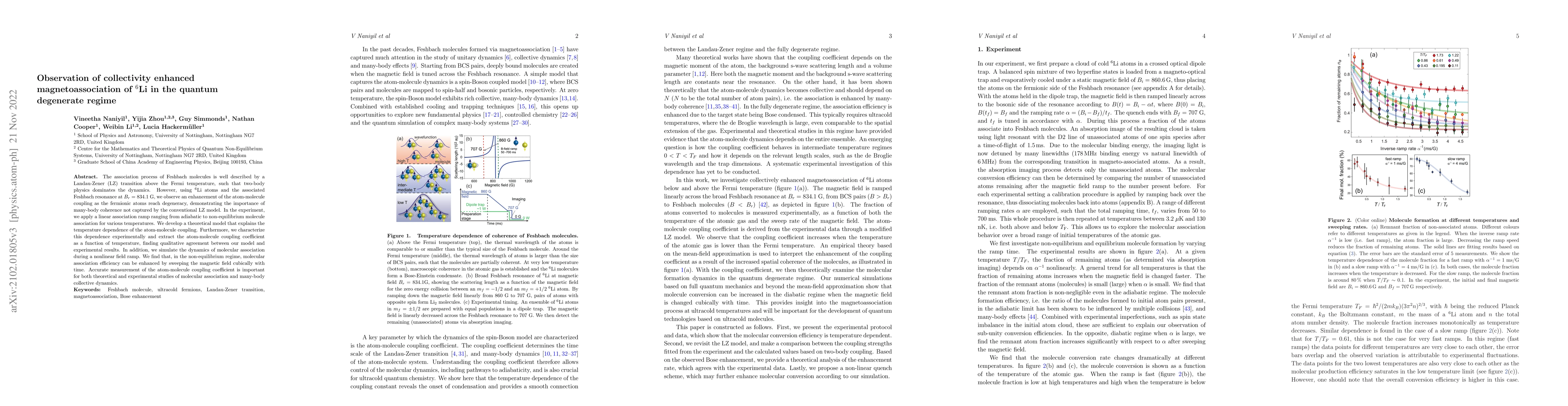 Thumbnail for Observation of collectivity enhanced magnetoassociation of $^6$Li in the
  quantum degenerate regime