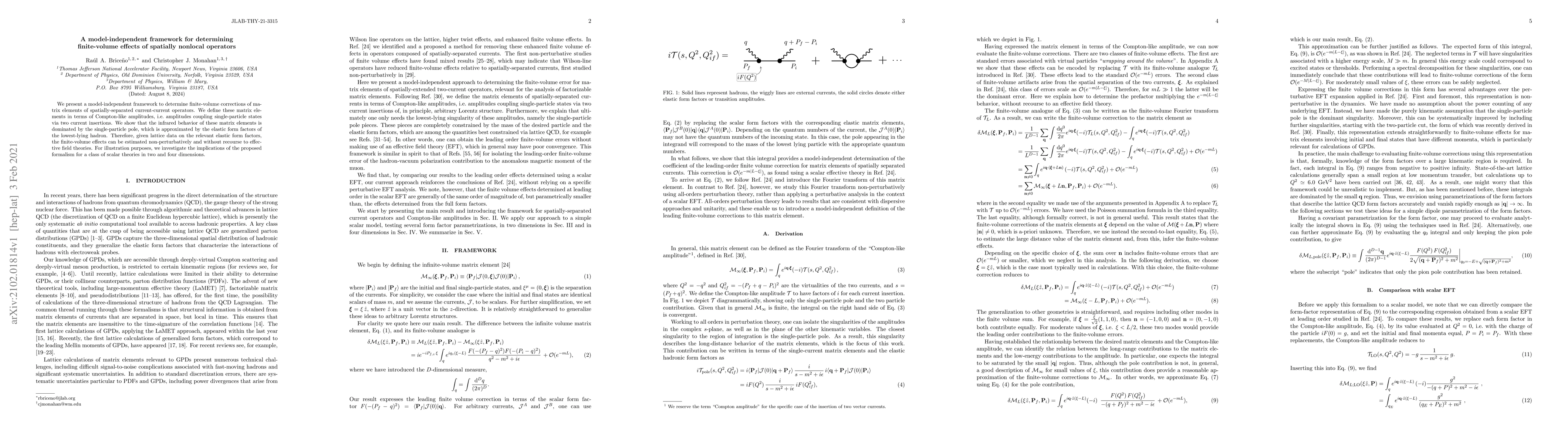 Thumbnail for A model-independent framework for determining finite-volume effects of
  spatially nonlocal operators
