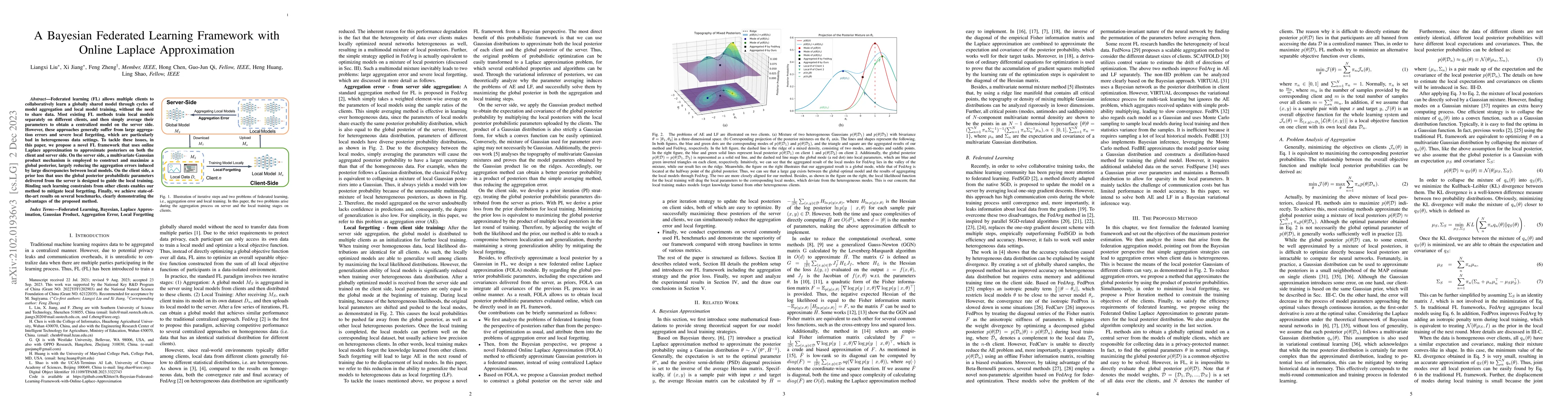 Thumbnail for A Bayesian Federated Learning Framework with Online Laplace
  Approximation