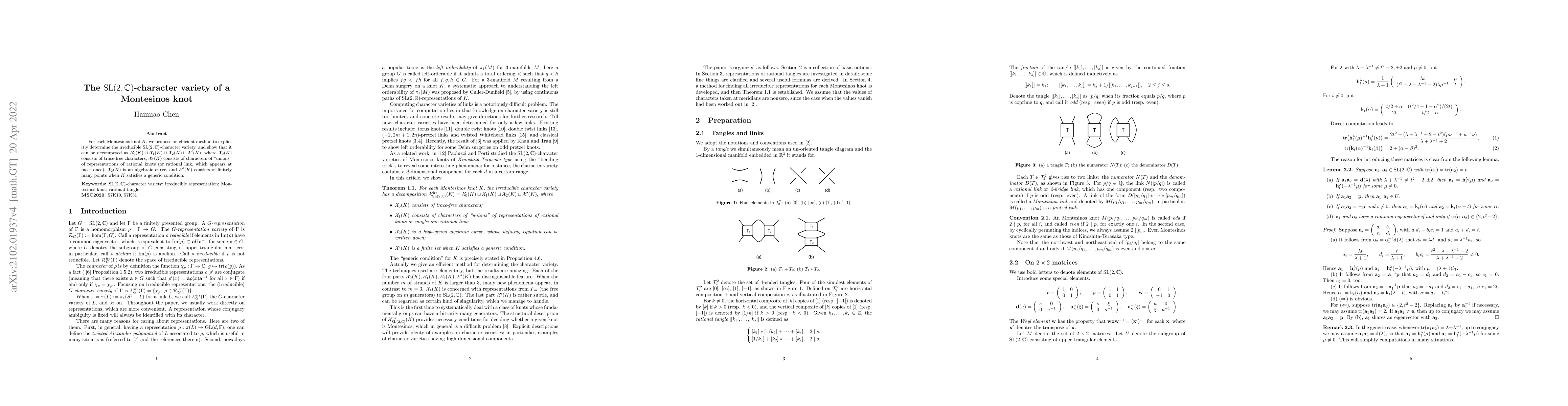 Thumbnail for The ${\rm SL}(2,\mathbb{C})$-character variety of a Montesinos knot