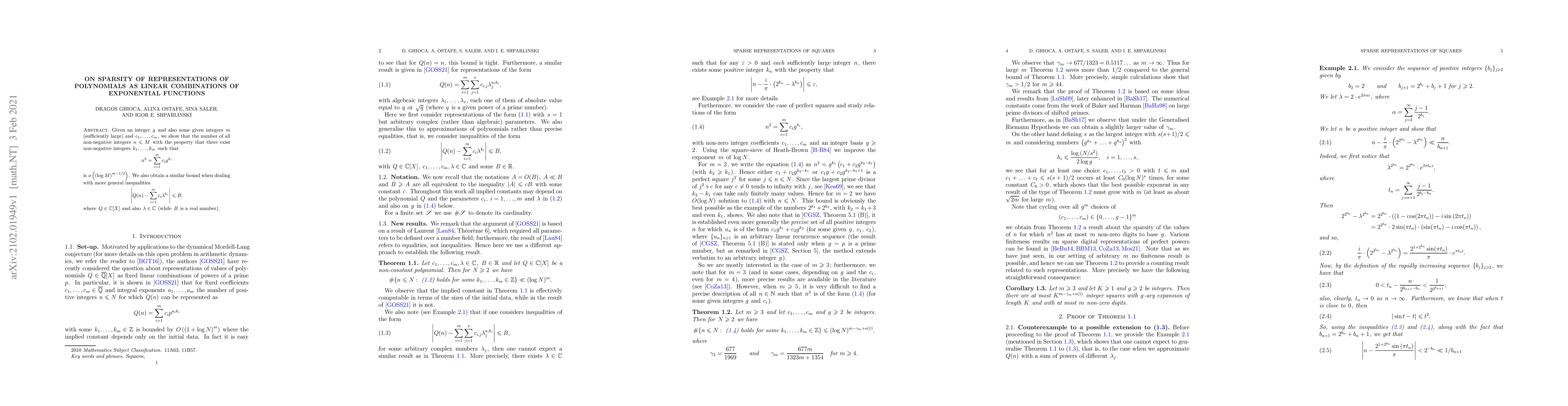 Thumbnail for On sparsity of representations of polynomials as linear combinations of
  exponential functions