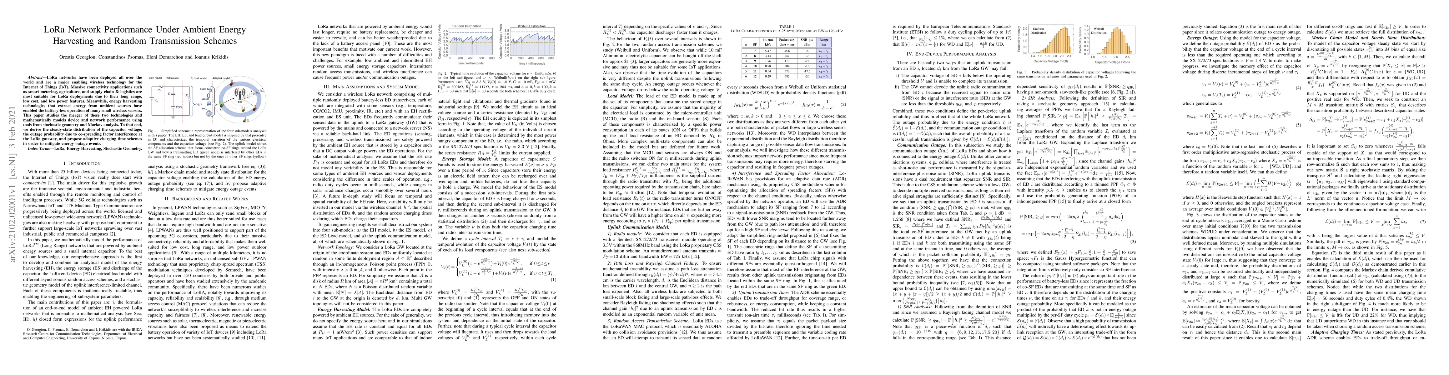 Thumbnail for LoRa Network Performance Under Ambient Energy Harvesting and Random
  Transmission Schemes