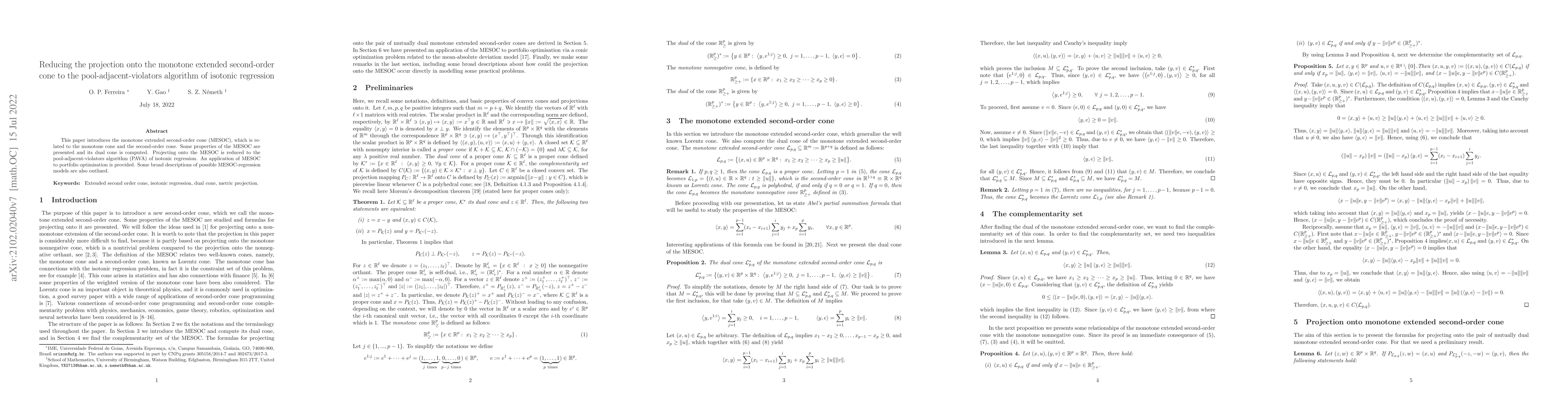 Thumbnail for Reducing the projection onto the monotone extended second-order cone to
  the pool-adjacent-violators algorithm of isotonic regression