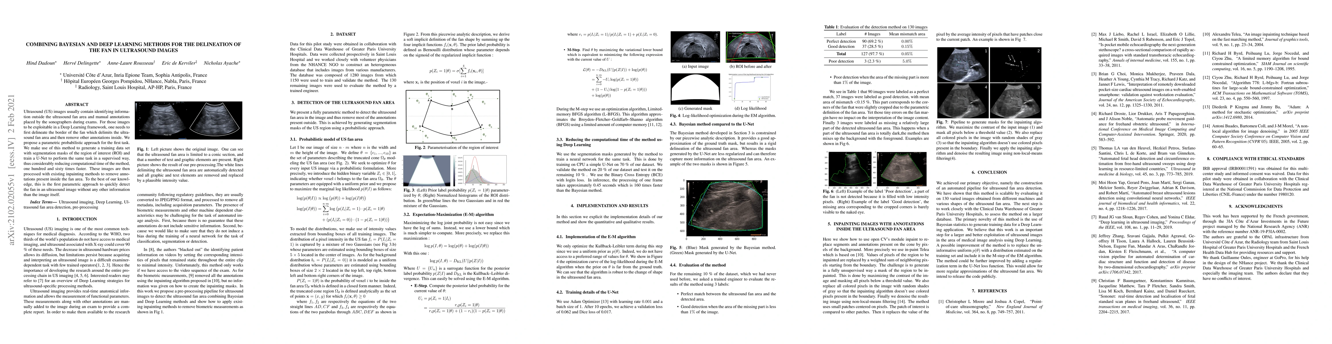 Thumbnail for Combining Bayesian and Deep Learning Methods for the Delineation of the
  Fan in Ultrasound Images