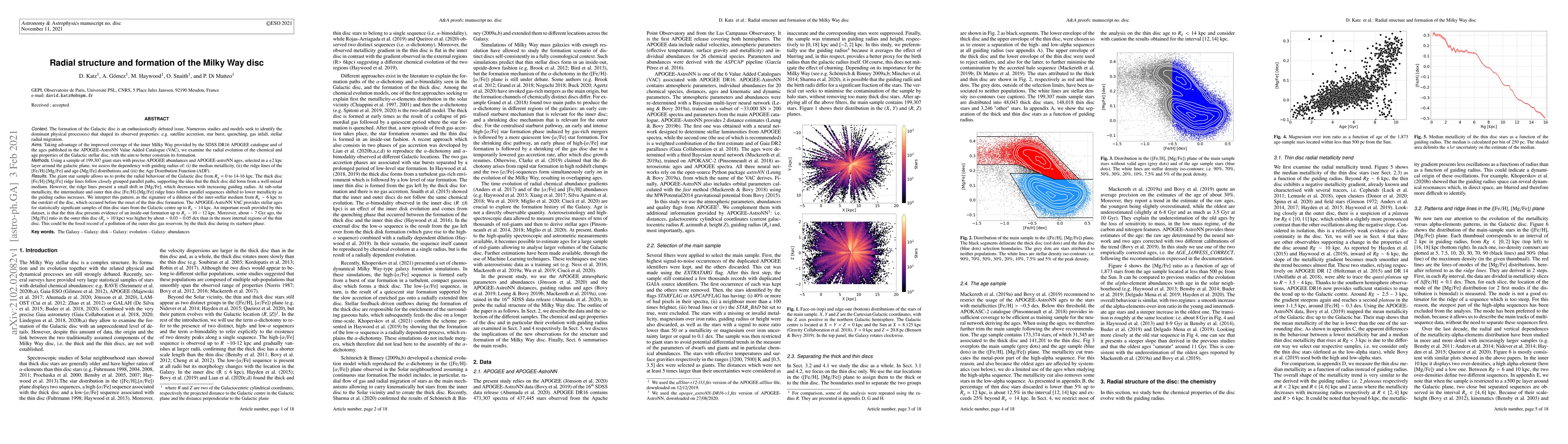 Thumbnail for Radial structure and formation of the Milky Way disc