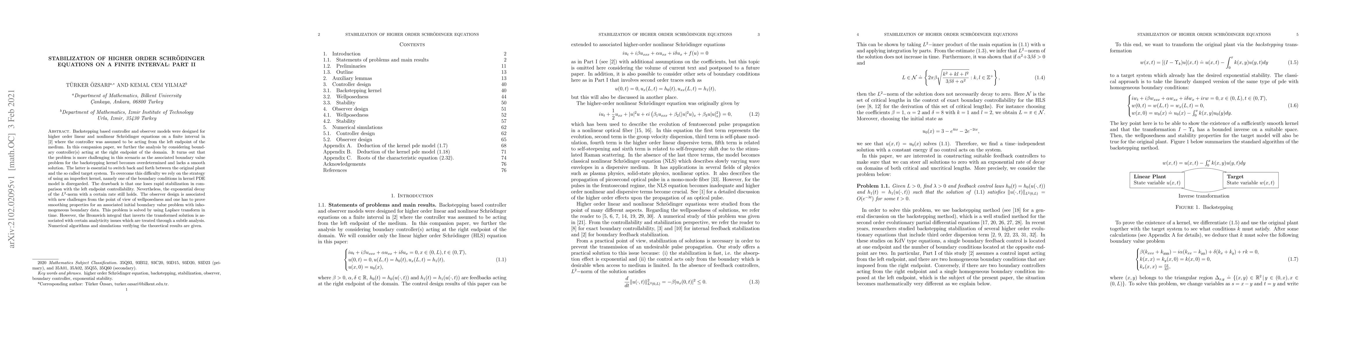 Thumbnail for Stabilization of higher order Schr\"odinger equations on a finite
  interval: Part II
