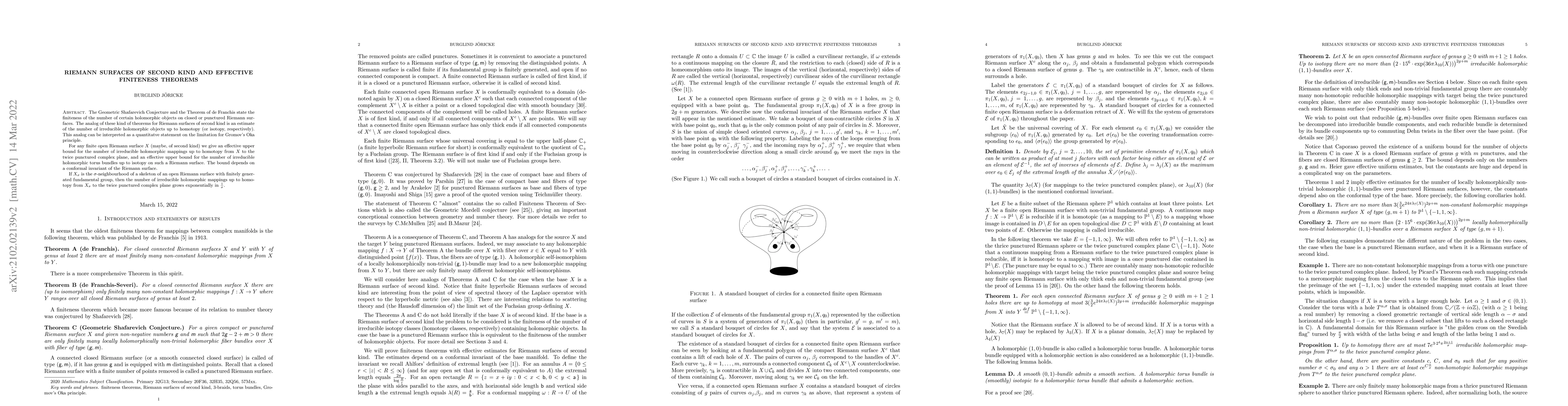 Thumbnail for Riemann surfaces of second kind and effective finiteness theorems