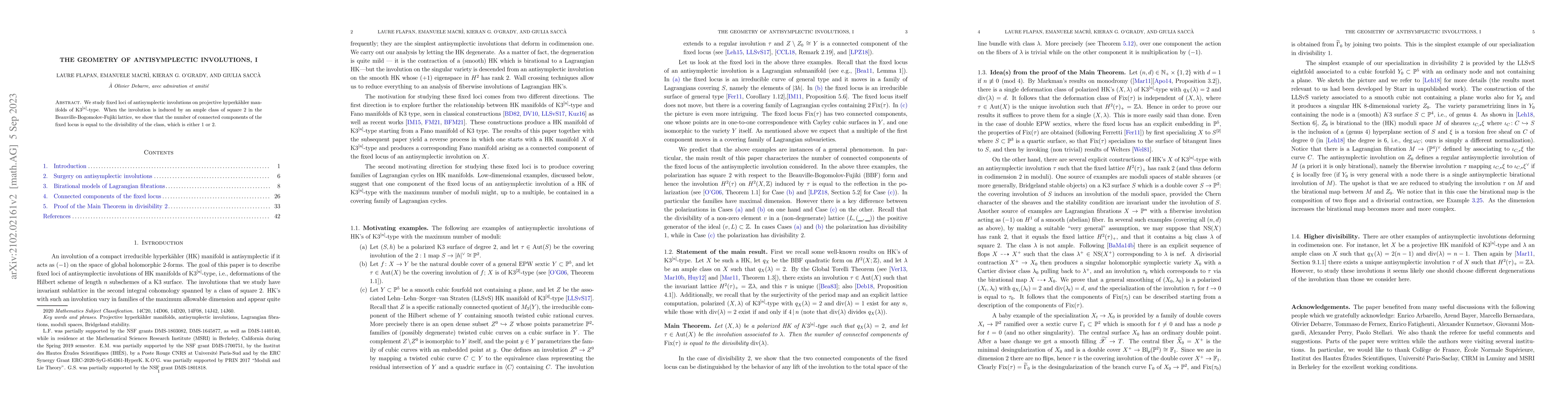 Thumbnail for The geometry of antisymplectic involutions, I